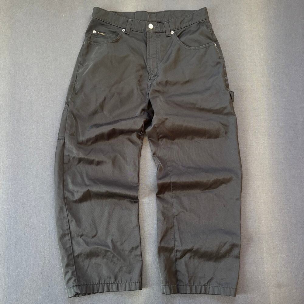 Lois Indigo Denim black cargo pants NYLON utility carpenter W33
